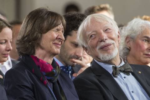 The cultural scientists Aleida 71 and Jan Assmann 80 have received the Peace Prize of the German Book Trade on Sunday 14 10 18 in the Paulskirche in Frankfurt Photo See epd News from the 14 10 18 Peace Prize awarded to Aleida and Jan Assmann Copyright: epd-bild HeikexLyding EDITORIAL USE ONLY