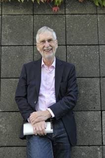 Volker Hage Journalist Author 10 18 thg Volker Hage on 12 October 2018 during the Frankfurt Book Fair Fair Literature Frankfurt Main Germany German German man writer critic literary critic journalism literature german journalism author writer standing tall half smiling smiling holding book