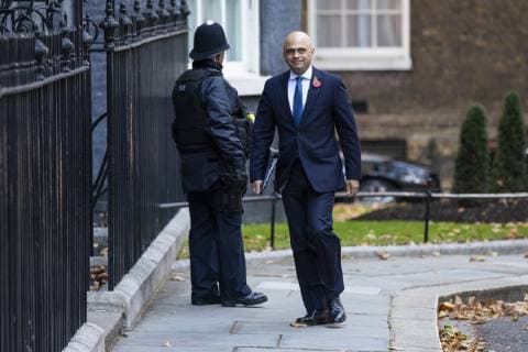 October 29, 2018 - London, London, UK - London, UK. Home Secretary Sajid Javid arrives on Downing Street for a Cabinet meeting before Chancellor of the Exchequer Philip Hammond delivers the budget. London UK - ZUMAl94_ 20181029_zaf_l94_029 Copyright: xRobxPinneyx