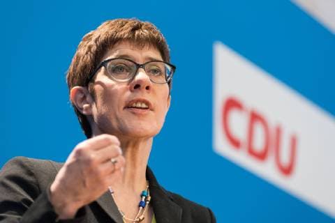Annegret Kramp Karrenbauer of the Christian Democratic Union CSU speaks during a press conference on 07 11 2018 at the state representation of Saarland in Berlin Germany The secretary general of the CDU announces her candidacy for the CDU party presidency at the press conference
