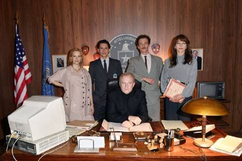 Nina Rausch Carsten Hayes Ulrich Thomsen Artjom Gilz and Petra Schmidt Schaller at the photo shoot on the set of the espionage thriller Wendezeit in the former US military hospital Berlin 13 11 2018 Foto:xF.xKernx xFuturexImage