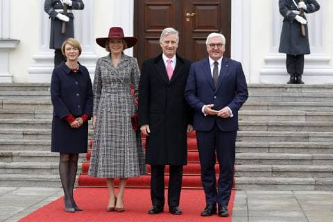 Elke Büdenbender Queen Mathilde of Belgium King Philippe of Belgium Frank Walter Steinmeier Federal President Germany Berlin Castle Bellevue Lunch with the King and Queen of Belgians 23 11 2018
