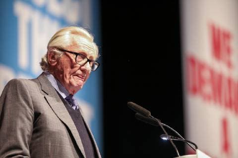 December 9, 2018 - London, United Kingdom - Lord Michael Heseltine is seen speaking during the rally..Hundreds of people attend the Best for Britain and the People™s Vote campaign™s rally at Excel Centre in East London on the eve of the week in which Parliament will vote on Prime Minister Theresa May™s Brexit withdrawal deal. London United Kingdom - ZUMAs197 20181209_zaa_s197_092 Copyright: xDinendraxHariax