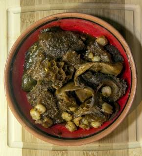 December 26, 2018 - Los Angeles, California, U.S. - Menudo, a Mexican soup made from the stomach lining of cattle and sheep, is displayed at the Disgusting Food Museum inside the A+D Architecture and Design Museum. The exhibit has 80 of the world s stinkiest and culturally revolting foods on display and for sampling at the tasting bar. Los Angeles U.S. - ZUMAce6_ 20181226_zaf_ce6_016 Copyright: xBrianxCahnx