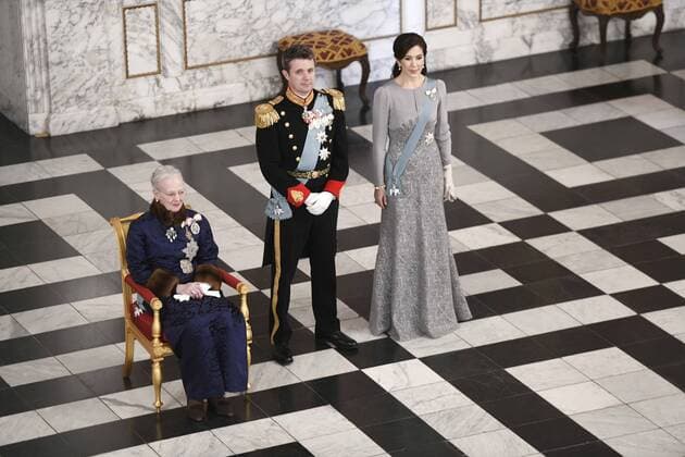 Queen Margrethe together with Crown Prince Frederik and Crown Princess Mary New Years Eve for diplomacy at Christiansborg Palace in Copenhagen Harbor Thursday, January 3, 2019 Denmark Denmark, detectedSourceLanguage  Copyright: PhilipxDavalix cop101 spdk20190103-114031-L