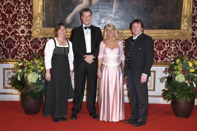 Markus Söder with his wife Karin and Nikolaus Kraus with his wife at the New Years reception of the Bavarian Prime Minister in the Munich Residence 11 01 2019 Foto:xP.xSchönbergerx xFuturexImage