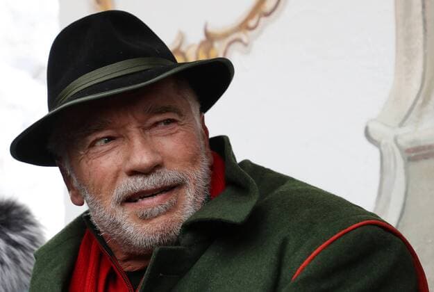 KITZBUEHEL AUSTRIA 26 JAN 19 ALPINE SKIING FIS World Cup Hahnenkamm race slalom men Image shows Arnold Schwarzenegger
