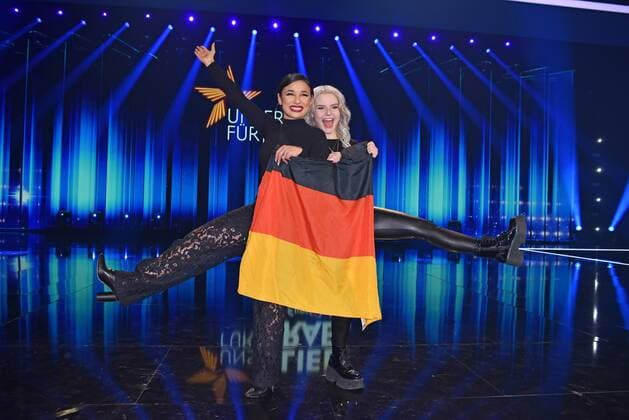 S sters Carlotta Truman Laurita Spinelli at the ARD TV Show Unser Lied fuer Israel ESC Preliminary at Studio Adlershof in Berlin on 22 02 2019