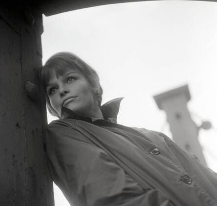 01 04 1963 Berlin GDR Angelica Domroese actress Angelica Domroese outside outdoor shot Berlin GDR German Democratic Republic Germany Domroese Europe European television film film actress GDR historical human personality person pmscartandhistory portrait QF square landscape s w actress black white black white theatre actress Western Eu