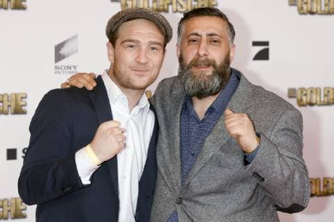 Frederick Lau and Kida Khodr Ramadan at the world premiere of the movie Die Goldfische at the Mathäser Filmpalast Munich 13 03 2019 Foto:xK.xKriegerx xFuturexImage