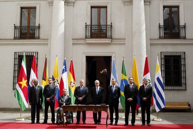 Santiago March 22, 2019 Presidents sign agreement to renew and strengthen the integration of South America at La Moneda Palace Ramon Monroy Aton Chile Santiago Chile Aton 295919  Copyright: RAMONxMONROY ATONCHILE