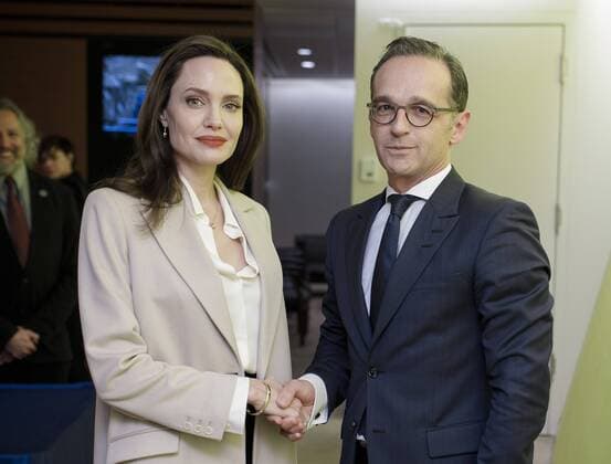 Federal Foreign Minister Heiko Maas SPD meets in New York with UNHCR Special Envoy Angelina Jolie New York USA 29 03 2019 New York USA Copyright: xThomasxImo photothek.netx