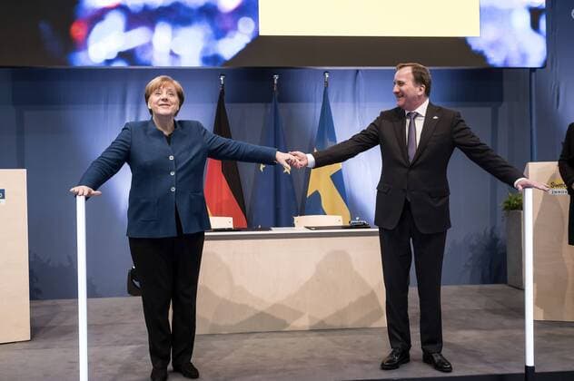 Angela Merkel and Stefan Löfven on the opening tour of the Hannover Messe 2019 at the Hannover Exhibition Grounds 01 04 2019 Foto:xU.xStammx xFuturexImage