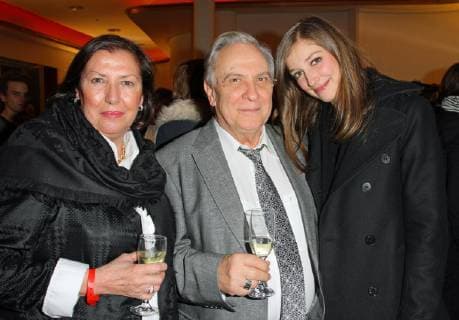 Film Small World 01 12 2010 Actress Alexandra Maria Lara Alexandra Maria Platareanu with her parents Valentin Doina Platareanu in the Cinema Paris Kurfuerstendamm 211 Berlin at the premiere of the film Small World 01 12 2010