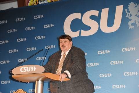 Dr hc Bernd Posselt, CSU top candidate for the European elections in Munich Munich 13 05 19 in the Hofbreukeller, public European rally of the CSU District Association Munich Europe
