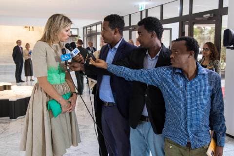 15-05-2019 Addis Queen Maxima visiting Ethiopian prime minister Abiy Ahmed during her visit to Ethiopia, as UN Special Envoy for Inclusive Financing in Ethiopie.  Copyright: xPPEx