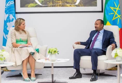 15-05-2019 Addis Queen Maxima visiting Ethiopian prime minister Abiy Ahmed during her visit to Ethiopia, as UN Special Envoy for Inclusive Financing in Ethiopie.  Copyright: xPPEx