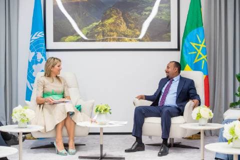 15-05-2019 Addis Queen Maxima visiting Ethiopian prime minister Abiy Ahmed during her visit to Ethiopia, as UN Special Envoy for Inclusive Financing in Ethiopie.  Copyright: xPPEx