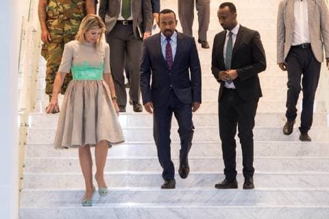 15-05-2019 Addis Queen Maxima visiting Ethiopian prime minister Abiy Ahmed during her visit to Ethiopia, as UN Special Envoy for Inclusive Financing in Ethiopie.  Copyright: xPPEx
