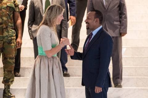 15-05-2019 Addis Queen Maxima visiting Ethiopian prime minister Abiy Ahmed during her visit to Ethiopia, as UN Special Envoy for Inclusive Financing in Ethiopie.  Copyright: xPPEx