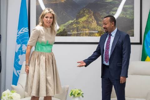 15-05-2019 Addis Queen Maxima visiting Ethiopian prime minister Abiy Ahmed during her visit to Ethiopia, as UN Special Envoy for Inclusive Financing in Ethiopie.  Copyright: xPPEx