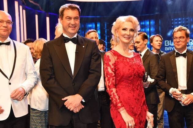 Prime Minister Markus Söder and Desiree Nick Bayerische Fernsehpreis 2019 Party Award of the Bavarian Television Prize in the Prinzregententheater Munich 23 May 2019