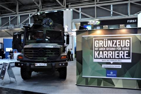 Transport Logistic, trade fair for logistics in Munich, from 04 to 07 June 2019 Photo German Armed Forces Mercedes Zetros at the exhibition stand