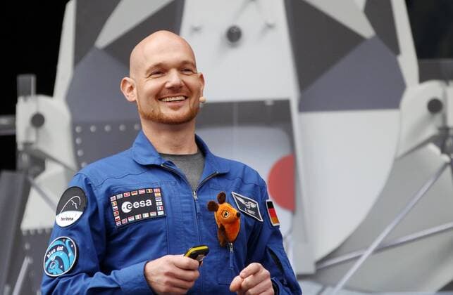 Space show 2019 07 06 2019 , Erfurt, Arena, Steigerwaldstadion, Space show 2019 of the German Aerospace Center DLR with astronaut Alexander Gerst in picture Dr Alexander Gerst