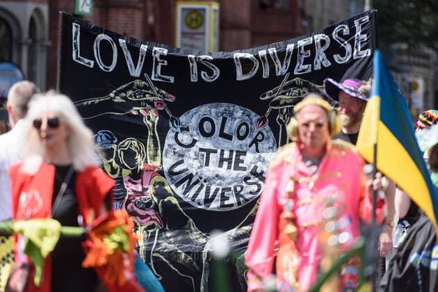 Berlin, Umzug Karneval der Kulturen 2019 Germany, Berlin 09 06 2019 In the picture is a group of people who work for Love and Diverse during the Umzug Karneval der Kulturen in Berlin to see Berlin Berlin Germany