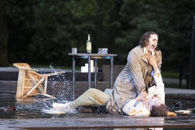 Weiße Nächte, Theater an der Ruhr, Mülheim an der Ruhr, Germany Mülheim an der Ruhr, Germany 4 July 2019 L R Fabio Menendez, Albert Bork The Theater an der Ruhr leads to the White Nights in Raffelbergpark the Eugene O Neill play Eines langen Tages