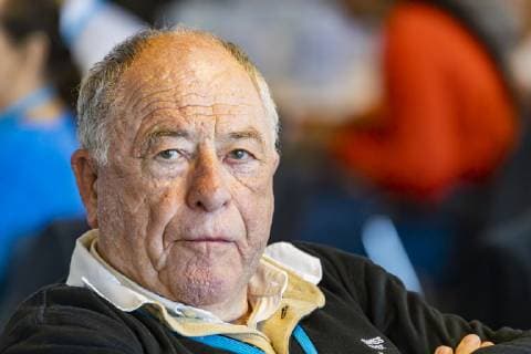 DEU, Germany, Lindau Konstanz, 05 07 2019 Kurt Wüthrich, The Scripps Research Institute TSRI Nobel Laureate in Chemistry Wearing a polo shirt with the inscription Swiss First Nobel Laureates ended the 69 Nobel Laureate Conference with a cruise to Mainau Island