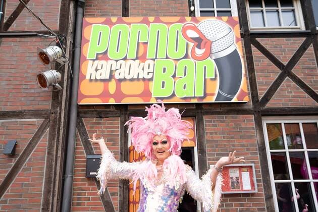 Olivia Jones press date for the opening of Olivia Jones Porno Karaoke Bar, Große Freiheit auf St Pauli in Hamburg,