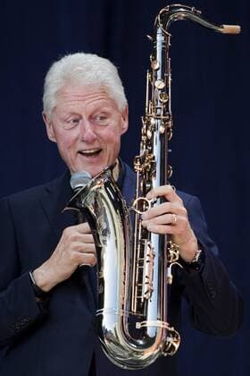 Bill Clinton Anders Wiklöf, billionaire businessman from Aland Islands arrange a free concert in Mariehamn every year in connection with his birthday This year, former president Bill Clinton paid him a visit Mariehamn, Aland, 2019 07 25 Mariehamn Finland x70255x,  Copyright: xPontusxHöökx xTTx Bill Clinton visit Aland