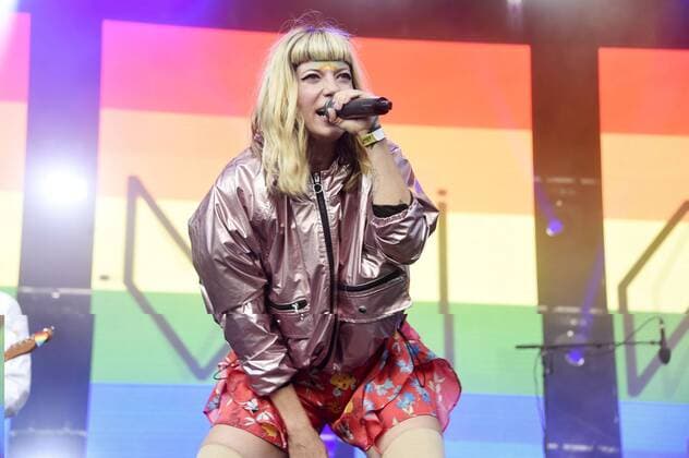 Mieze Katz from Mia at 41 Christopher Street Day 2019 with the motto Stonewall 50 Every uprising begins with your voice at the Brandenburg Gate Berlin, 27 07 2019 Foto:xN.xKubelkax xFuturexImage