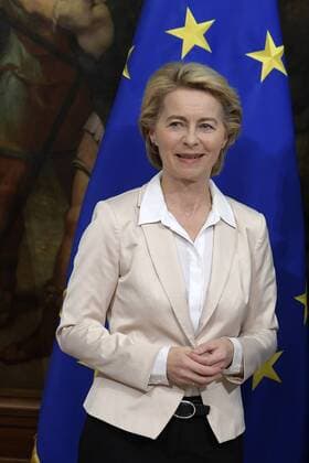 The President of the European Commission Ursula von der Leyen during the meeting with the Prime Minister at Palazzo Chigi (Luigi Mistrulli Fotogramma, Rome - 2019-08-02) p.s. la foto e utilizzabile nel rispetto del contesto in cui e stata scattata, e senza intento diffamatorio del decoro delle persone rappresentate  Copyright: xLuigixMistrullix xFOTOGRAMMAx