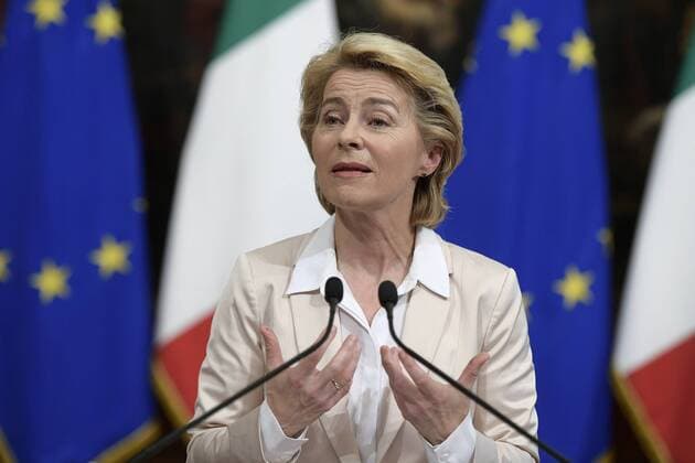 The President of the European Commission Ursula von der Leyen during the meeting with the Prime Minister at Palazzo Chigi (Luigi Mistrulli Fotogramma, Rome - 2019-08-02) p.s. la foto e utilizzabile nel rispetto del contesto in cui e stata scattata, e senza intento diffamatorio del decoro delle persone rappresentate  Copyright: xLuigixMistrullix xFOTOGRAMMAx
