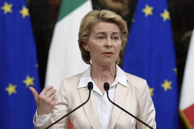 The President of the European Commission Ursula von der Leyen during the meeting with the Prime Minister at Palazzo Chigi (Luigi Mistrulli Fotogramma, Rome - 2019-08-02) p.s. la foto e utilizzabile nel rispetto del contesto in cui e stata scattata, e senza intento diffamatorio del decoro delle persone rappresentate  Copyright: xLuigixMistrullix xFOTOGRAMMAx