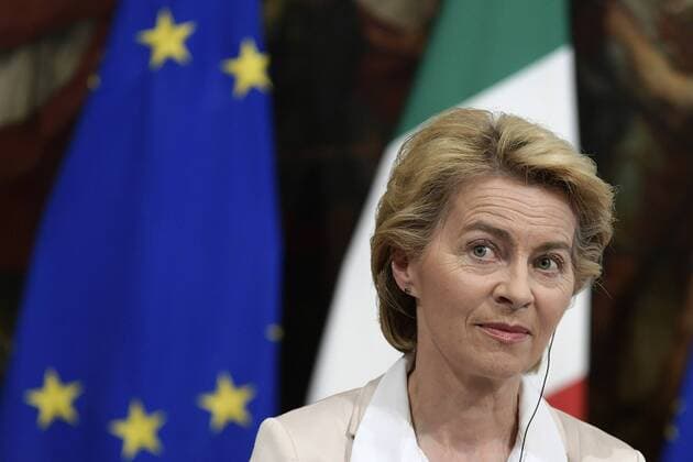 The President of the European Commission Ursula von der Leyen during the meeting with the Prime Minister at Palazzo Chigi (Luigi Mistrulli Fotogramma, Rome - 2019-08-02) p.s. la foto e utilizzabile nel rispetto del contesto in cui e stata scattata, e senza intento diffamatorio del decoro delle persone rappresentate  Copyright: xLuigixMistrullix xFOTOGRAMMAx