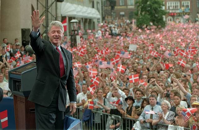 ARCHIVE President Bill Clinton speaks to 80,000 at Nytorv, July 12, 1997 US President Donald Trump visits state visit to Denmark with Melania Trump on September 2 and 3, 2019, COPENHAGEN Sjaelland Denmark,  Copyright: LindaxKastrupx cop300 spdk20190812-093535-A