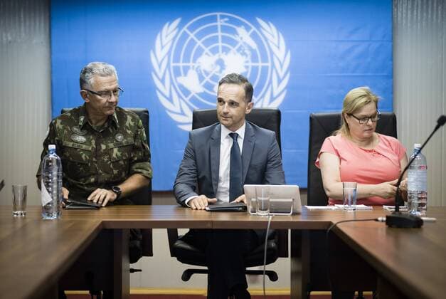 Federal Foreign Minister Heiko Maas SPD visits the headquarters of MONUSCO Mission de löÄÃ Organisation des Nations Unies en ReoApublique DeoAmocratique du Congo Goma, 05 09 2019 Goma Congo Copyright: xXanderxHeinl photothek.netx