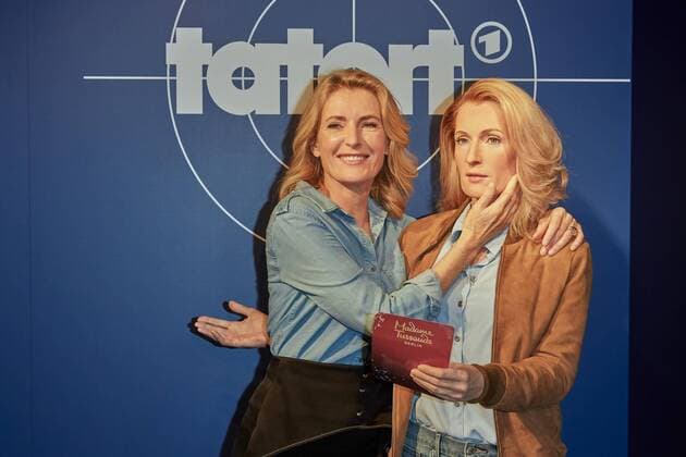 Maria Furtwaengler Inauguration of her wax figure as Commissioner Charlotte Limdholm at Madame Tussauds Berlin on 10 09 2019 Maria Furtwaengler at Madame Tussauds Berlin
