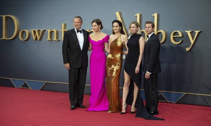 September 9, 2019, London, United Kingdom: Hugh Bonneville, Elizabeth McGovern, Michelle Dockery, Laura Carmichael and Allen Leech attend the World Premiere Of Downton Abbey at Leicester Square in London. London United Kingdom - ZUMAs197 20190909_zaa_s197_207 Copyright: xGaryxMitchellx