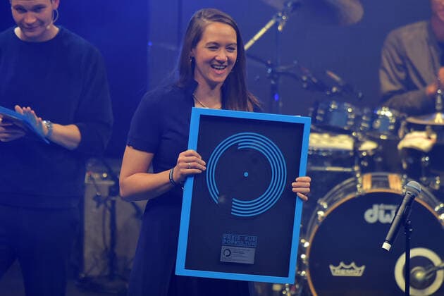 Prize for Pop Culture 2019 Sophie Hunger, winner of the Pop Culture Award 2019, favourite singer is a Swiss singer, musician, songwriter and film composer, laudation is given by her friend Prize for Pop Culture 2019, award ceremony for the Promotion of Pop Culture e V at the Tempodrom in Berlin on 02 10 2019 photopress müller