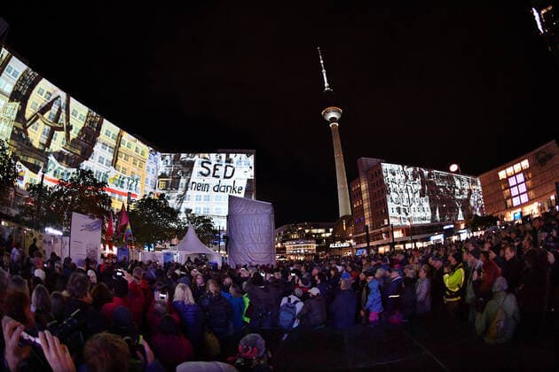On Monday evening 04 11 2019, the festivities for the 30th anniversary of the peaceful revolution in the GDR and the fall of the Berlin Wall began in Berlin The festival week on Alexanderplatz was opened by the governing Copyright: epd-bild ChristianxDitsch EDITORIAL USE ONLY
