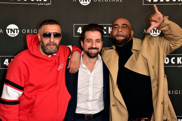 Kida Khodr Ramadan, Özgür Yildirim and Veysel Gelin at the premiere of the 3 season TNT TV series 4 Blocks at Gloria Palast Munich, 06 11 2019 Foto:xA.xHübnerx xFuturexImage