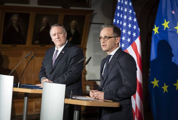Press conference by Federal Foreign Minister Heiko Maas, SPD, and US Secretary of State Mike Pompeo at the Old City Hall of the City of Leipzig 07 11 2019 Leipzig Germany Copyright: xThomasxKoehler photothek.netx