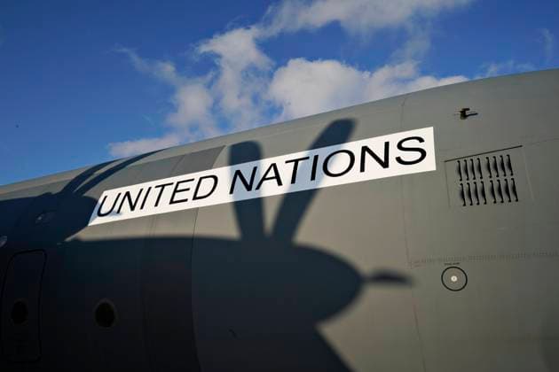 Preparations for the dispatch of a C130J Hercules transport aircraft from Aalborg Airport to Mali in West Africa, Wednesday 13 November 2019 The aircraft and up to 65 Danish soldiers will support the UN peacekeeping mission Minusma, which with more than 15,000 soldiers is one of the UNs largest missions , Aalborg Jutland Denmark,  Copyright: HenningxBagger HenningxBaggerx COP104 spdk20191113-161700-L