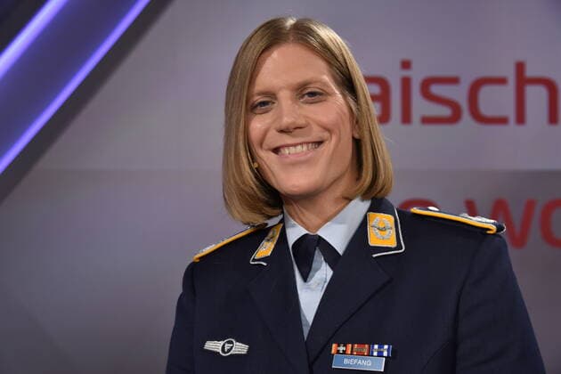 Soldier Anastasia Biefang, Germanys first transsexual commander of the German Armed Forces, guest on ARD talk show Maischberger die Woche on 20 11 2019 in Cologne