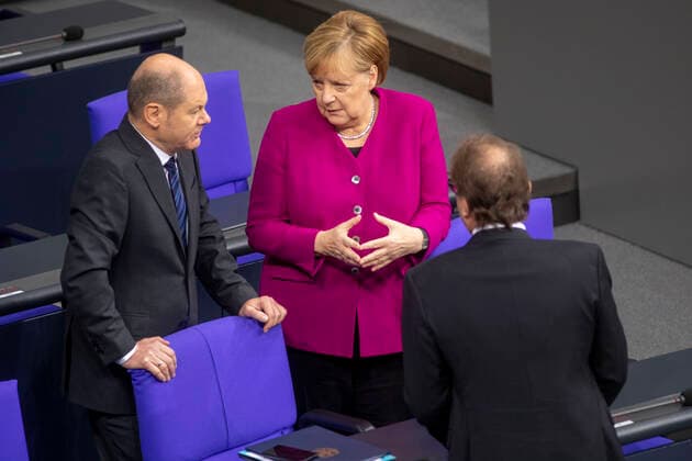 Germany, Berlin, Bundestag, 129 session, Budget Law 2020, Minister of Finance Olaf Scholz SPD, Chancellor Angela Merkel CDU, Alexander Dobrindt, 26 11 2019