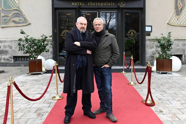 Dietmar Bär and Klaus J Behrendt at the photo shoot at the set of the 80 crime scene from Cologne Crime scene The death of the others at the Hotel Rheinpalais Cologne, 27 11 2019 Foto:xJ.xKrickx xFuturexImage